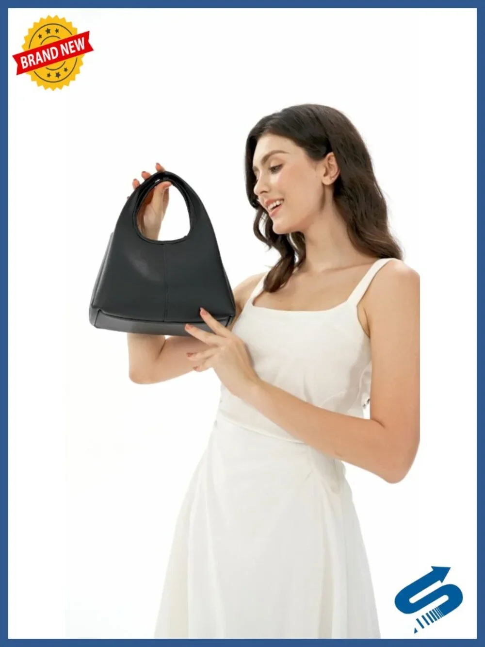 Faux Leather Top Handle Satchel Hobo Crossbody Bag with Cherry Pendant